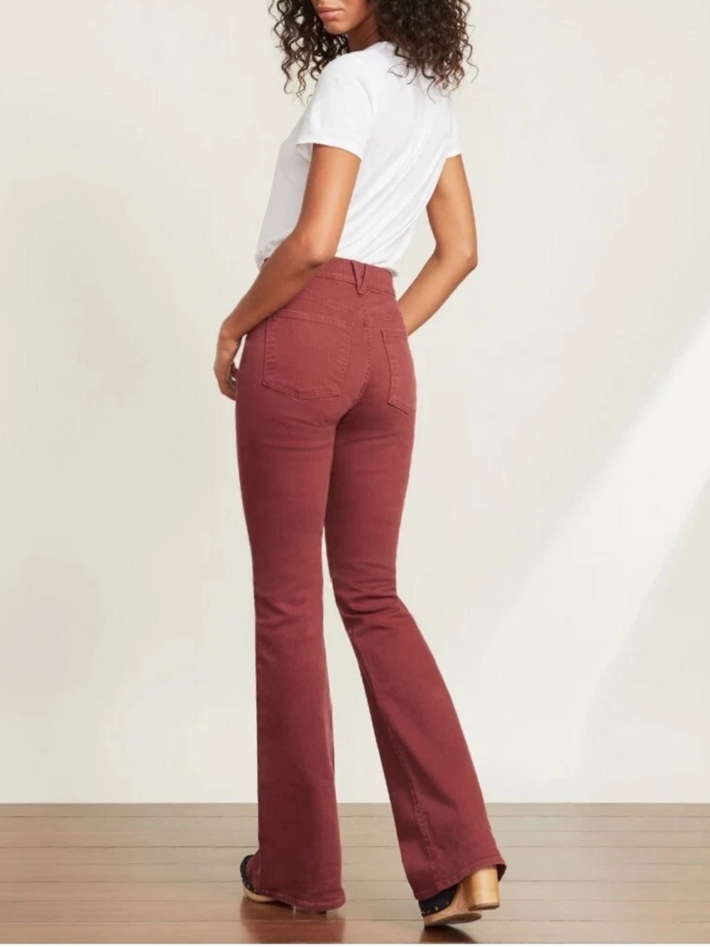 Veronica Beard High Rise Skinny Flare Beverly Burgundy Ox Blood Boot-Cut Pants